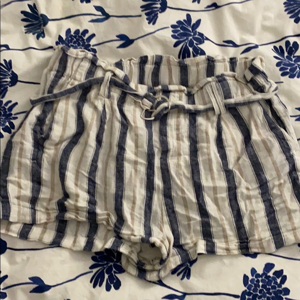 Linen Striped Shorts